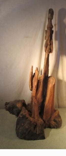 Mooie Grote Houten Kunstwerk - 87cm, Ophalen of Verzenden, Hout