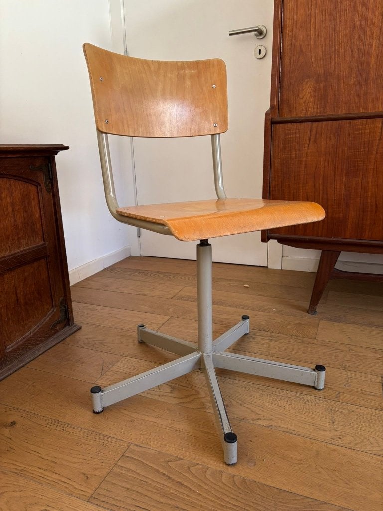 Chaise de bureau vintage Elbe, Maison & Meubles, Enlèvement, Utilisé, Brun, Chaise de bureau