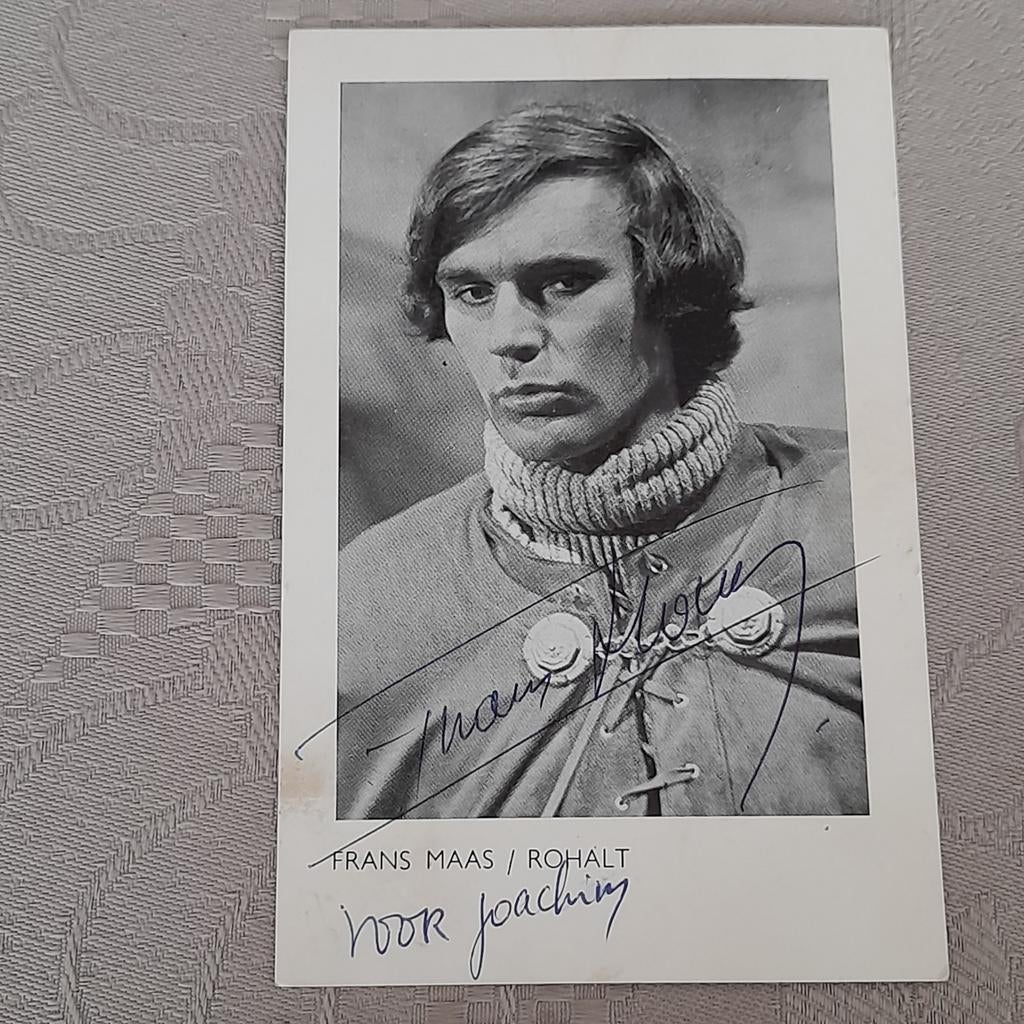 Fotokaart acteur Frans Maas / Rohalt - met handtekening., Ophalen of Verzenden