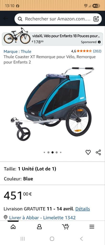 Thule Coaster XT Remorque pour Vélo, Remorque pour Enfants 2