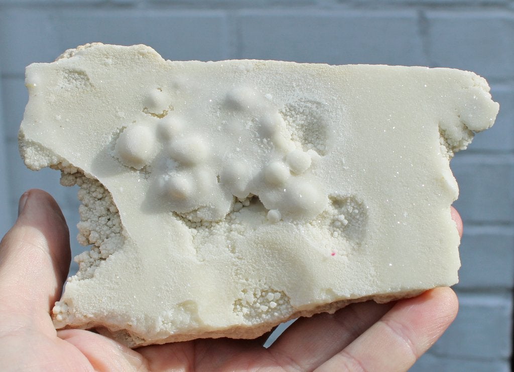 kristallijne witte calciet plaat les eyzies frankrijk, Verzamelen, Ophalen of Verzenden, Mineraal