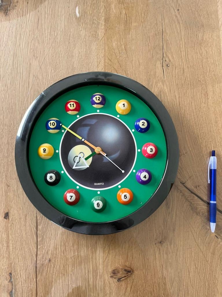 Horloge de billard/billard/snooker, Enlèvement ou Envoi, Utilisé, Analogique, Horloge murale