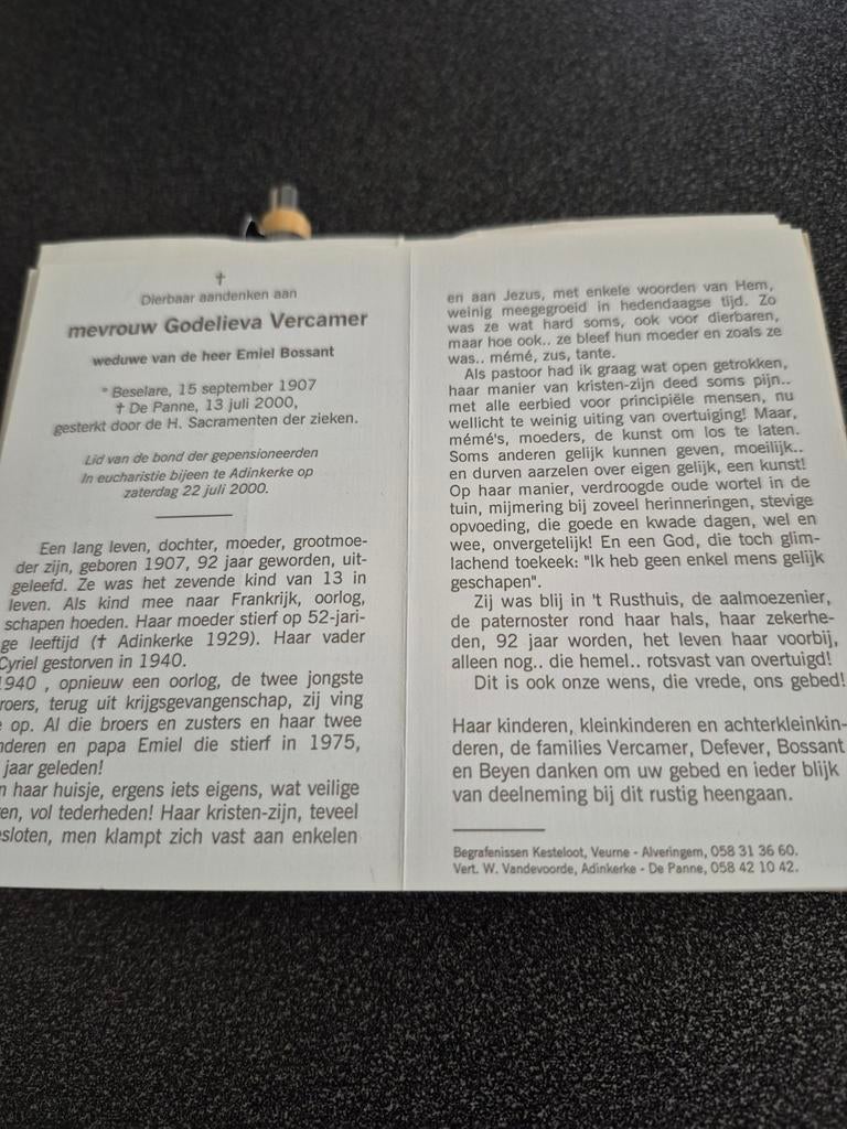 Bidprentjes Beselare, Ophalen of Verzenden
