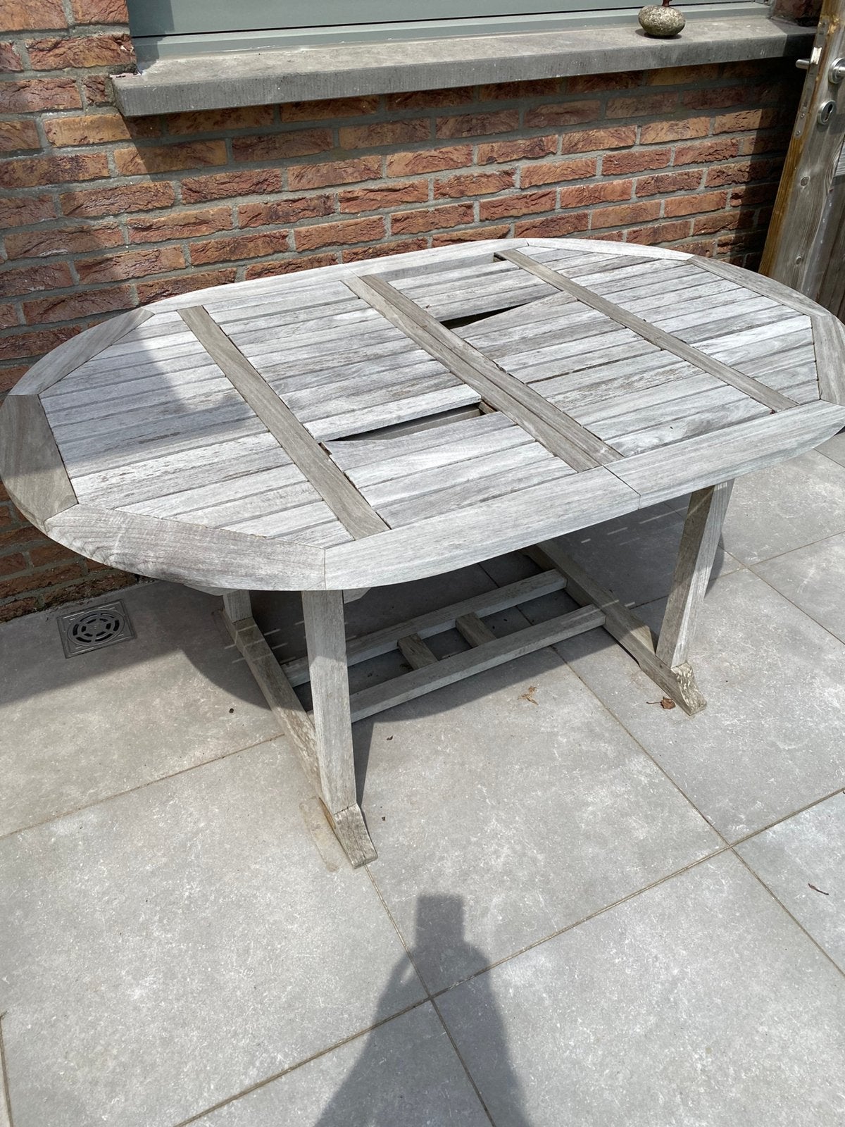Table de jardin en teck, Ophalen, Gebruikt, Ovaal, Hout
