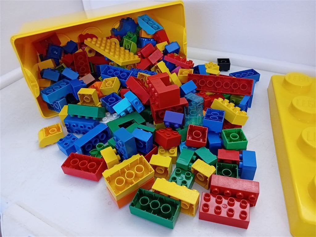 Boîte Duplo avec 200 blocs Duplo, Utilisé, Duplo, Briques en vrac, Boîte incluse