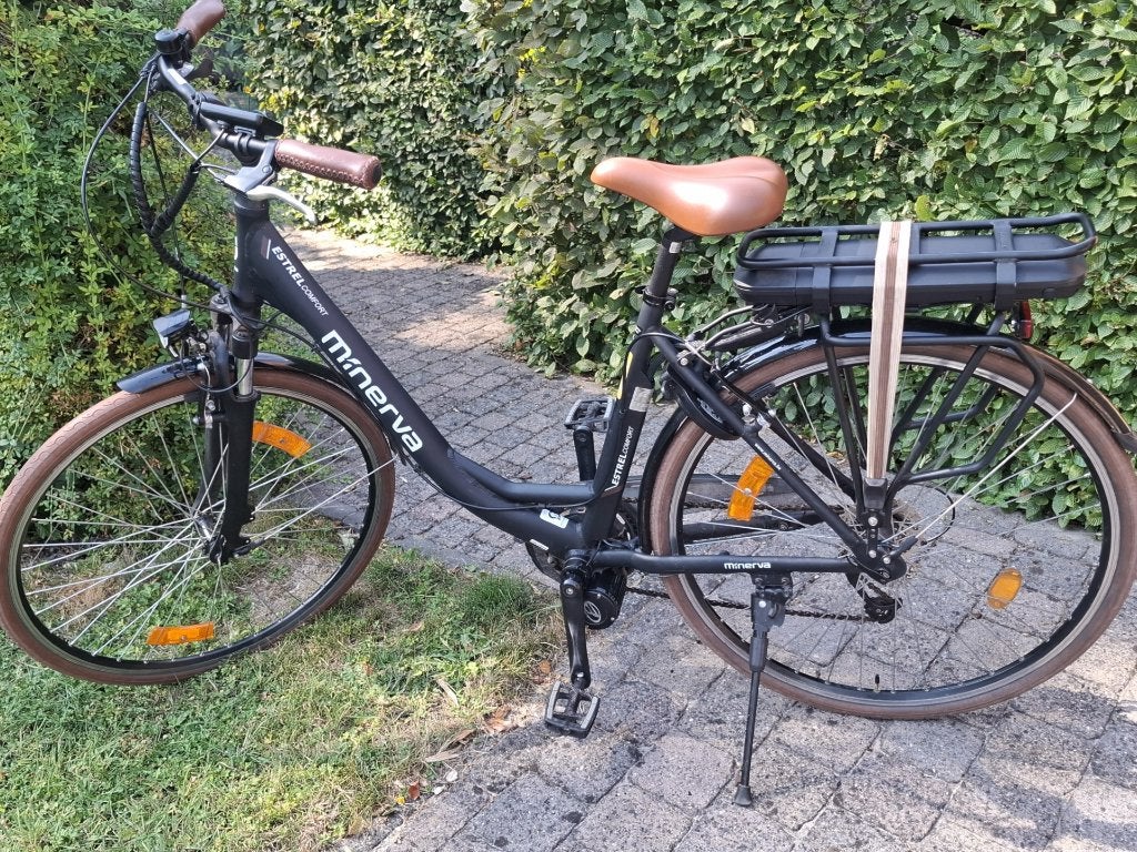 Minerva Estrel Comfort elektrische damesfiets middenmotor, Fietsen en Brommers, Zo goed als nieuw, 47 tot 51 cm, 50 km per accu of meer