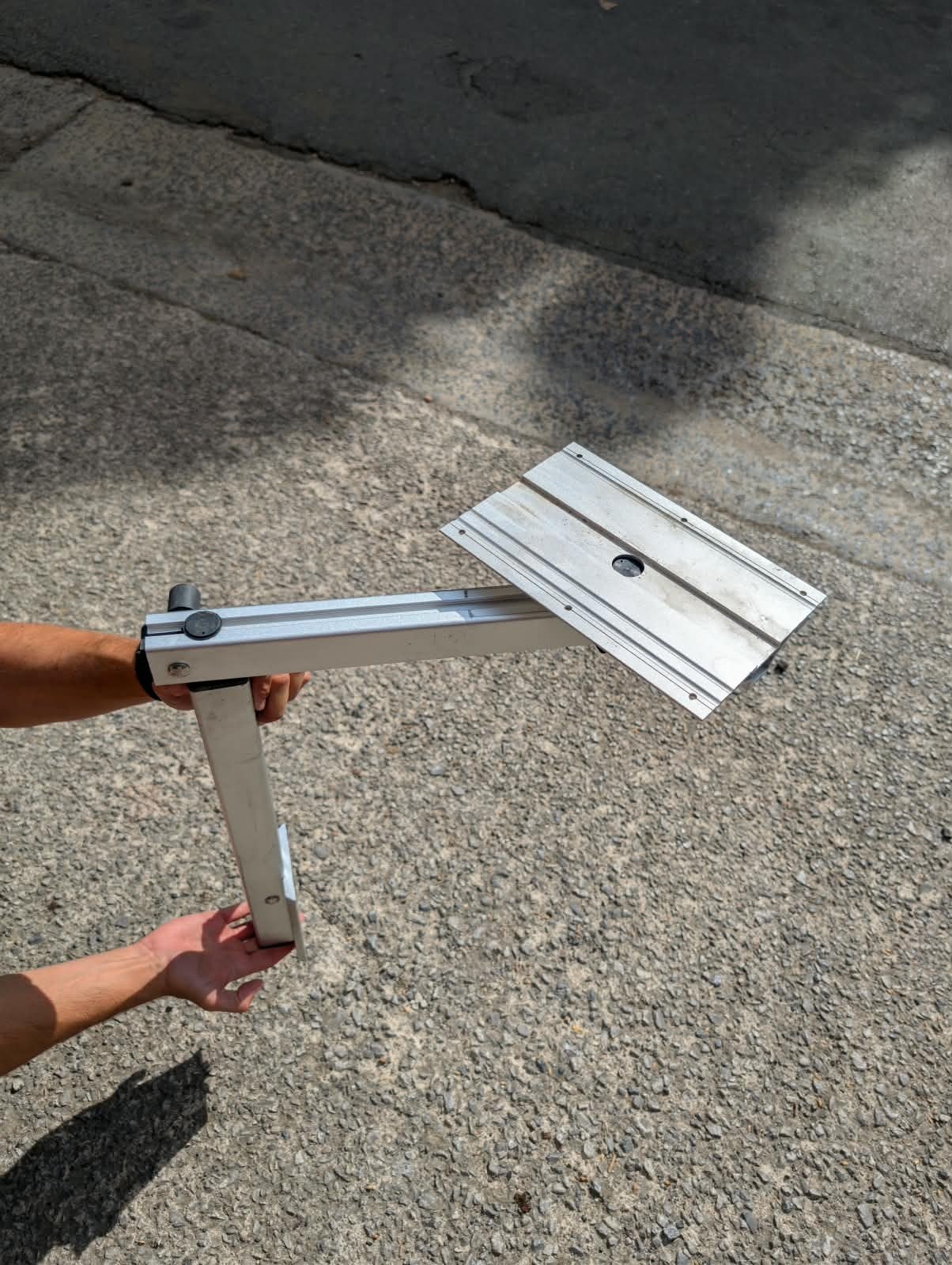 Pied de table pliant aluminium pour camping-car/caravane, Caravanes & Camping, Enlèvement, Comme neuf
