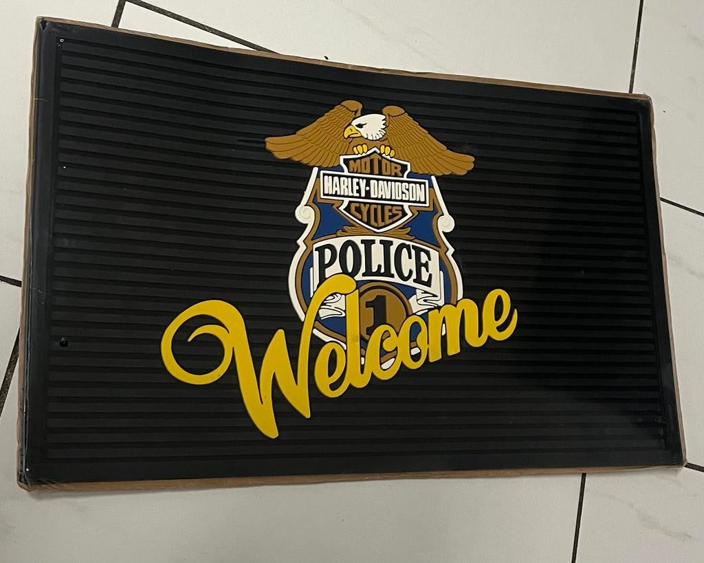Harley davidson police mat, Tuin en Terras, Verzenden, Rubber, Binnen, Nieuw