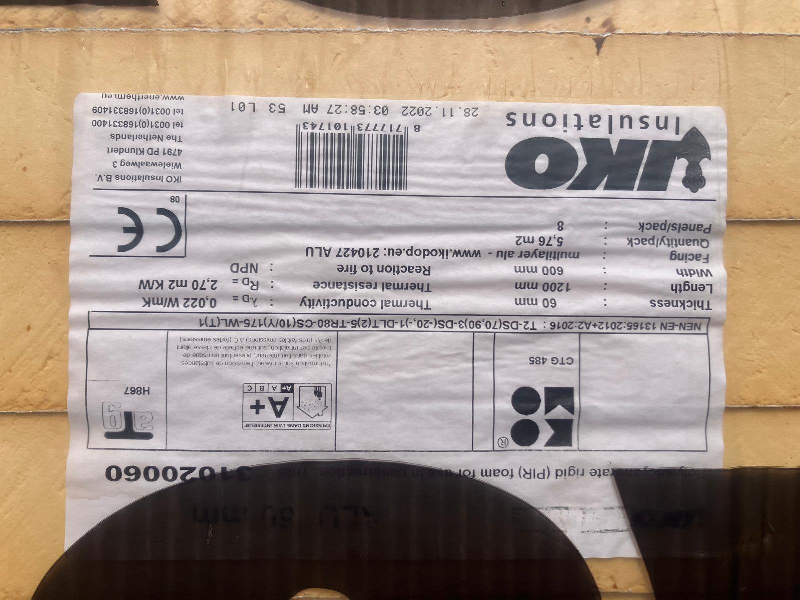 Ikko enertherm, Ophalen of Verzenden, Zo goed als nieuw, Hardschuim (Pir)