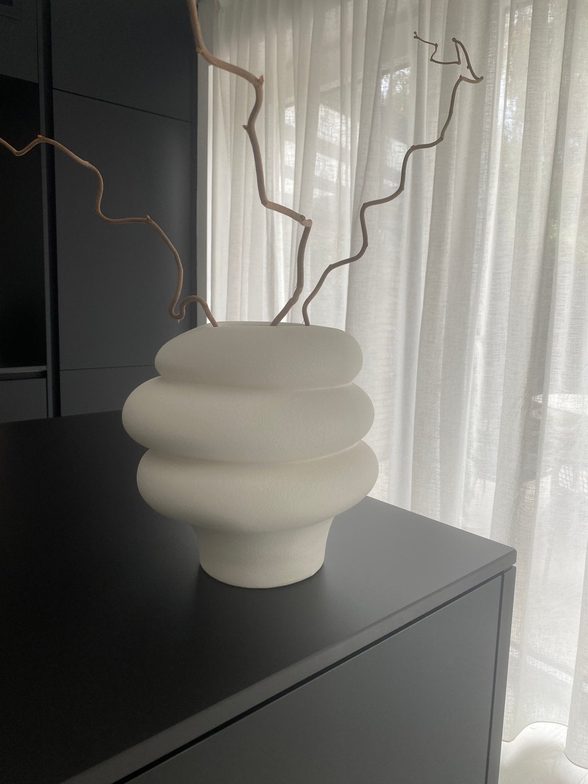 Keramieken vaas H&M Home, Ophalen, Zo goed als nieuw, Wit