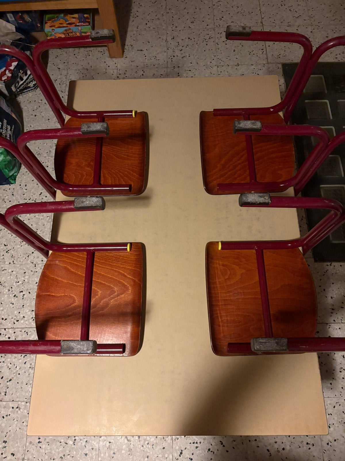 Vintage Galvanitas schoolset–tafel+4 stoelen–Made in Holland, Enlèvement