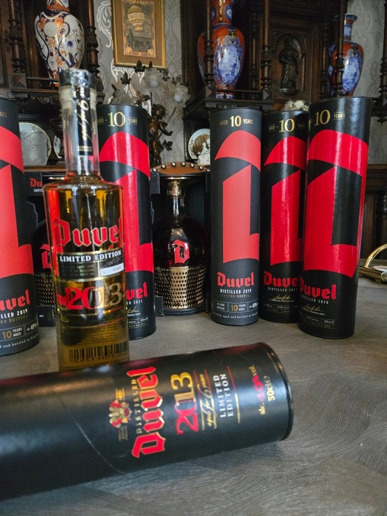 Duvel glas + destilled set, Verzamelen, Ophalen, Nieuw, Bierglas