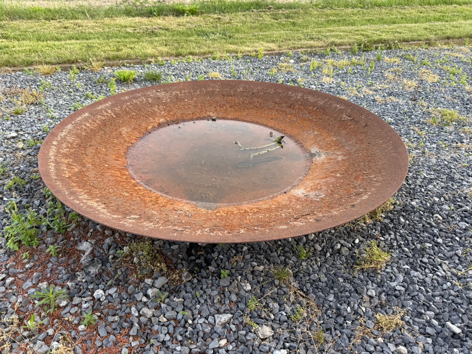 Grote metalen waterschaal / decoratieschaal voor tuin, Ophalen, Gebruikt