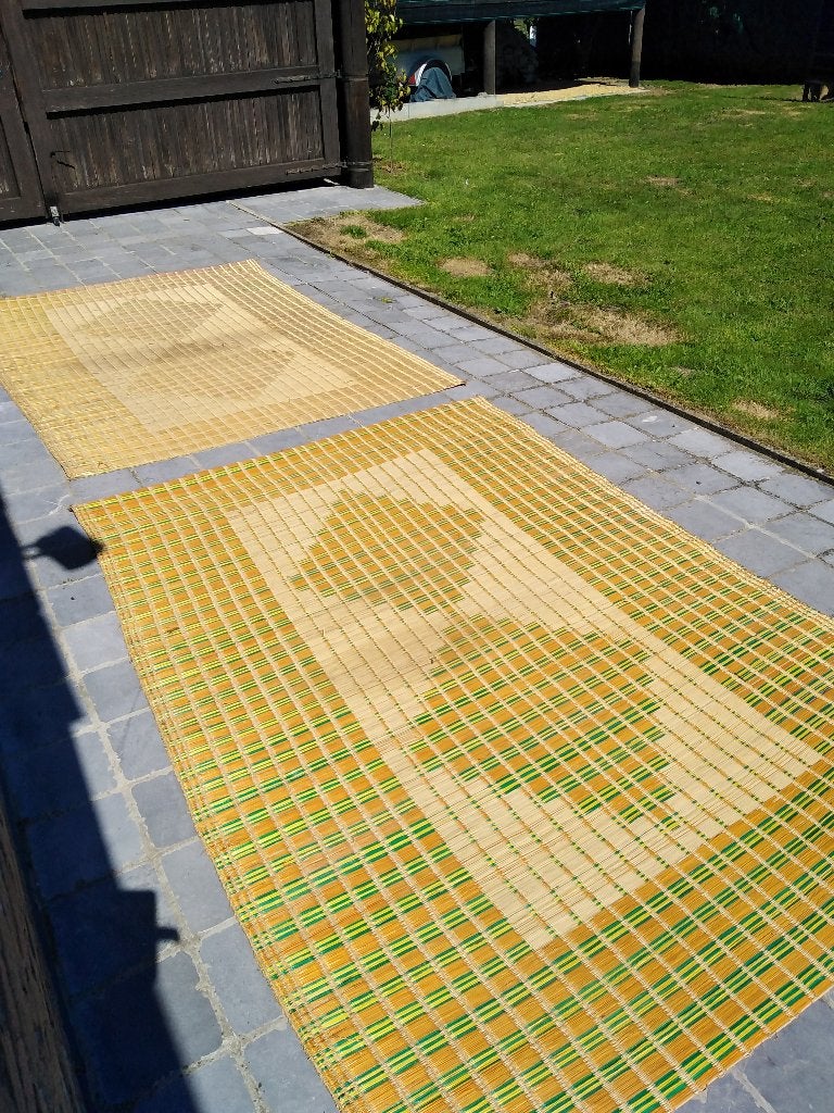 Tapis en osier, longueur = 230 cm, largeur = 160 cm, Caravanes & Camping, Enlèvement, Comme neuf