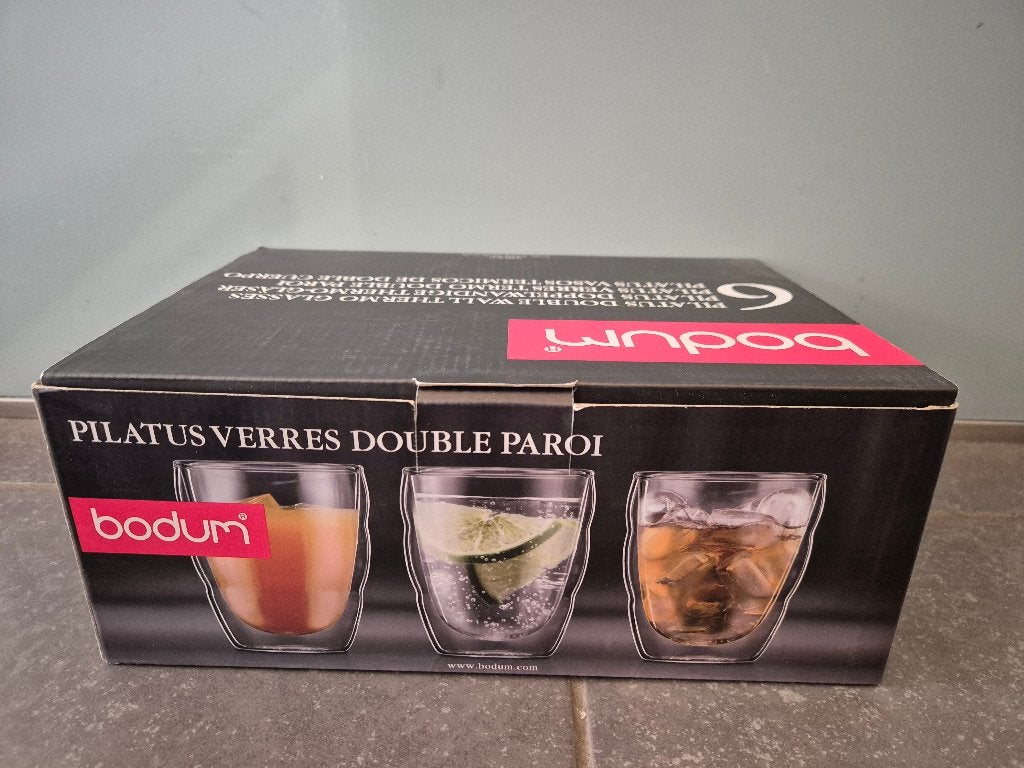 Set van 6 dubbelwandige glazen Bodum Pilatus, Ophalen of Verzenden, Nieuw, Overige typen