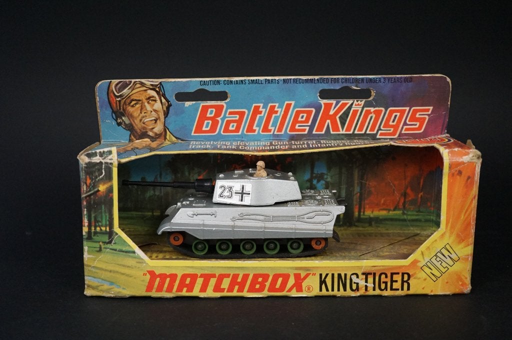 Char Matchbox German King Tiger - 1974 - TOP vintage, Antiquités & Art, Enlèvement ou Envoi