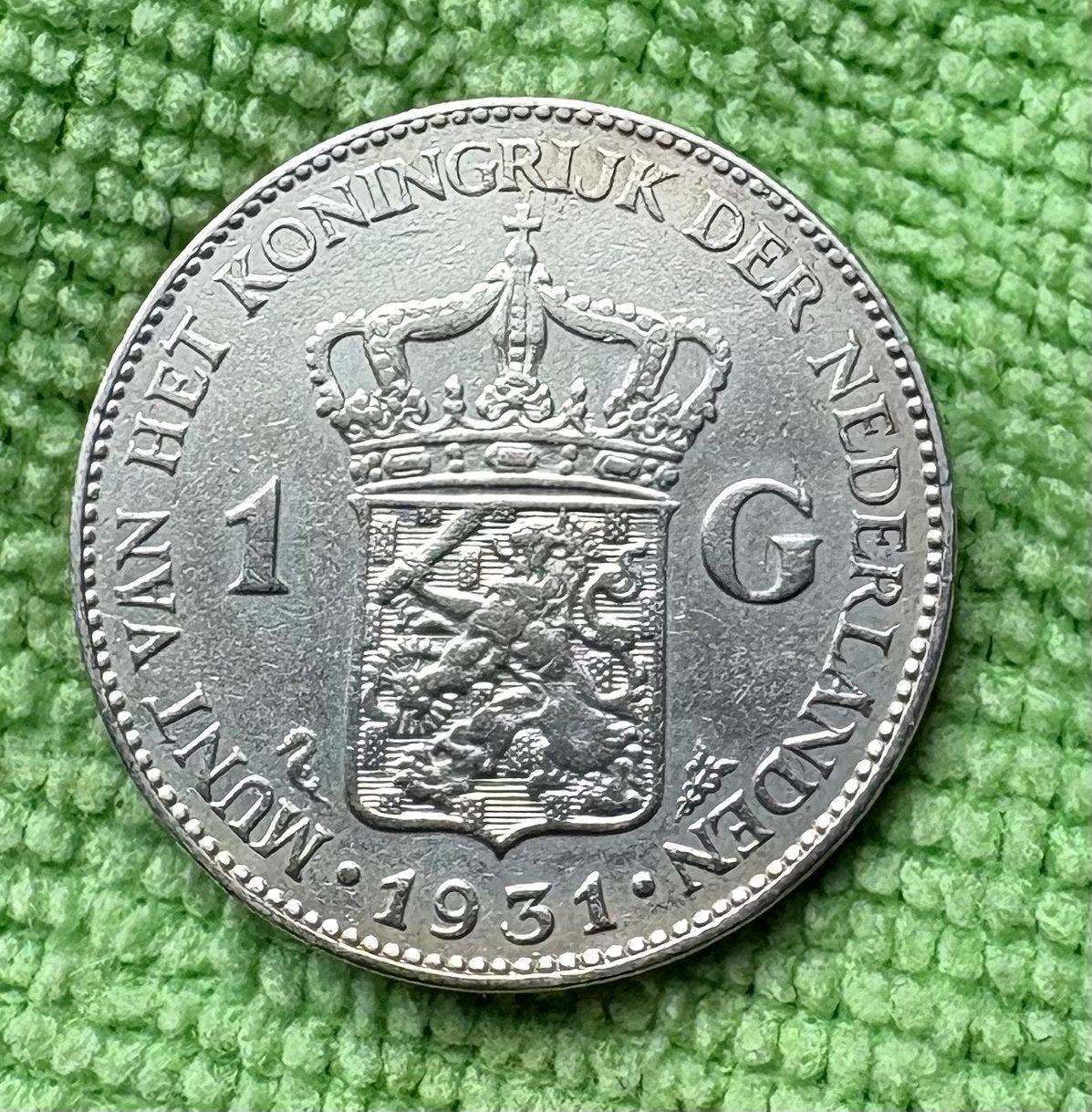 Zilveren Nederlandsche 1 Gulden 1931., Enlèvement ou Envoi, Reine Wilhelmine, 1 florin