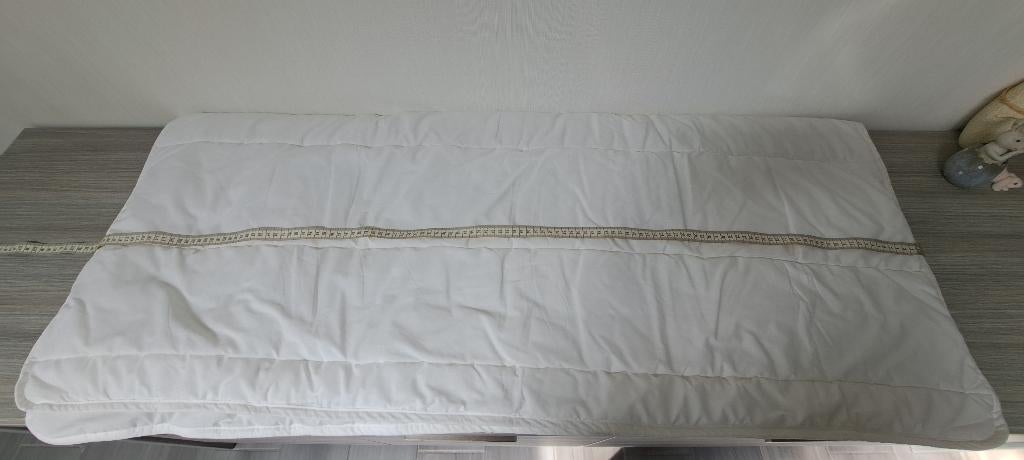 1 COUETTE BLANCHE 123 x 104 cm pour lit bébé, Garçon ou Fille, Enlèvement ou Envoi, Utilisé, Couverture ou Couette