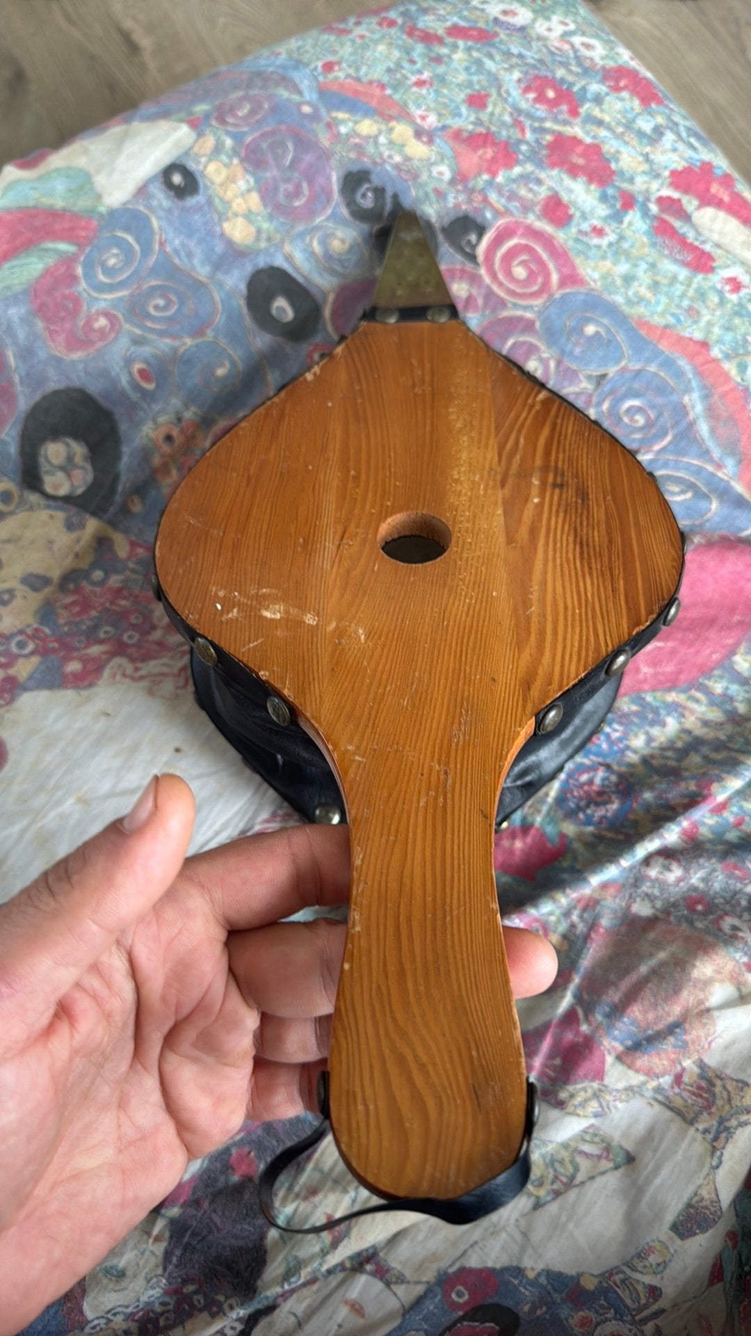 Vintage haardblaasbalg van hout en leer – Zeer goede staat, Huis en Inrichting, Ophalen of Verzenden, Zo goed als nieuw