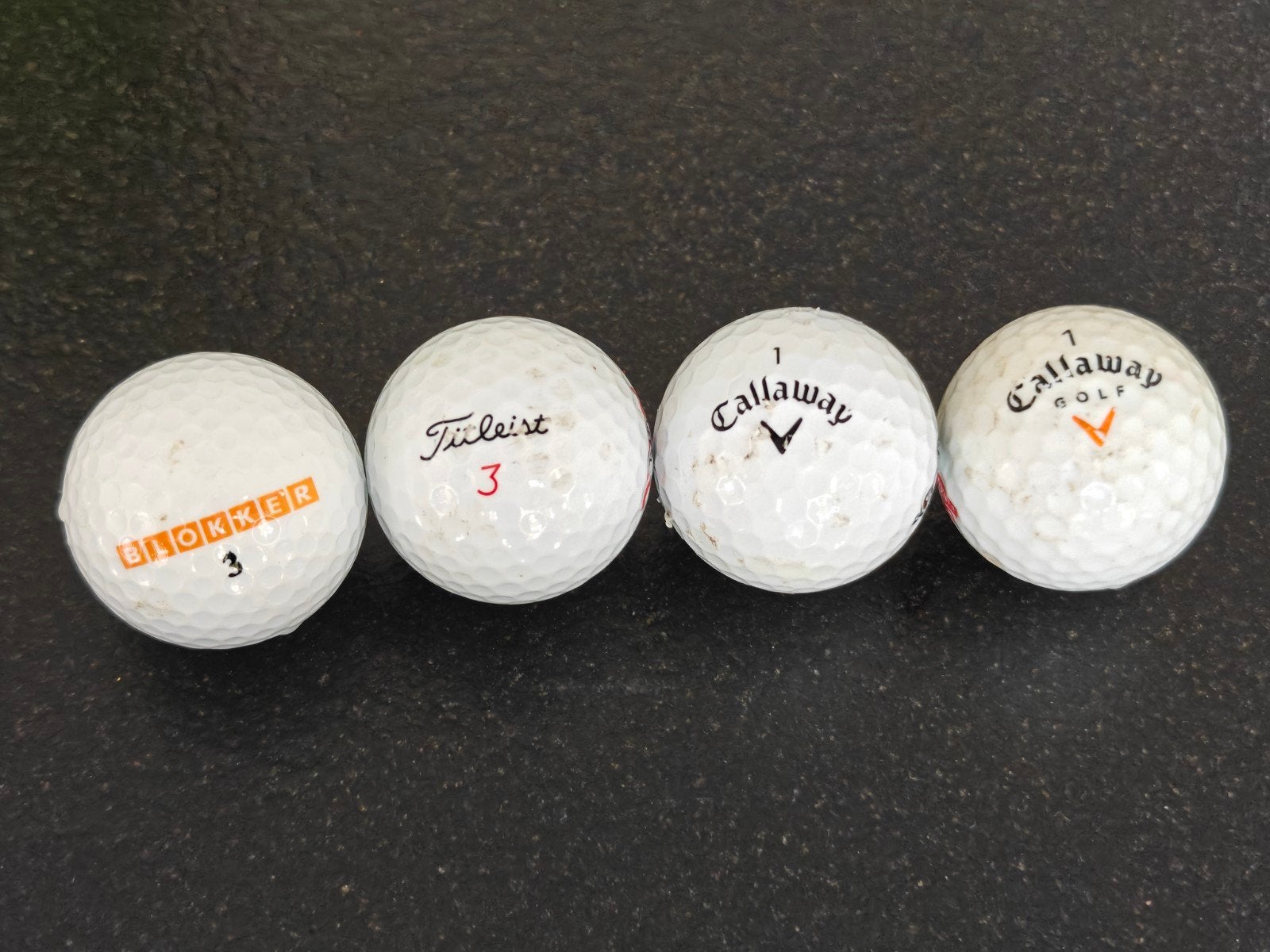4 golfballen, Ophalen of Verzenden, Gebruikt, Bal(len)