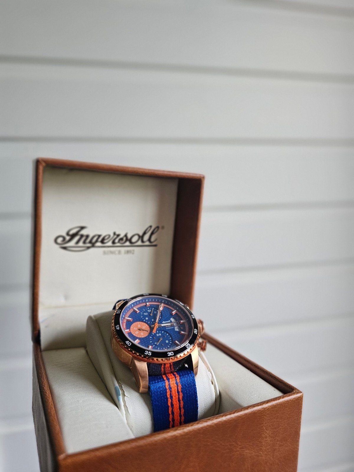 Ingersoll Bison - polshorloge, Bijoux, Sacs & Beauté, Montre-bracelet, Autres marques, Enlèvement ou Envoi, Cuir