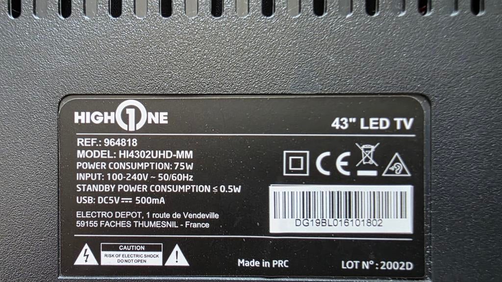Werkende Led tv 43 inch van high one, Audio, Tv en Foto, Televisies, Ophalen, LED