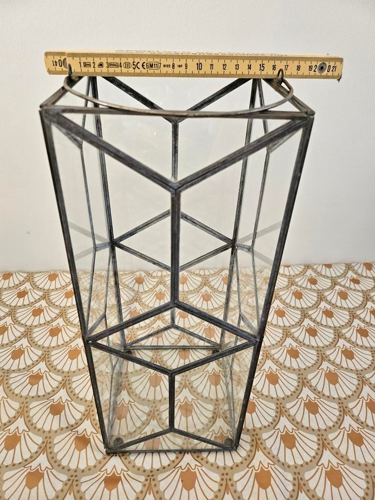 Prachtige glas in lood kaarthouder, Antiek en Kunst, Antiek | Glaswerk en Kristal, Ophalen