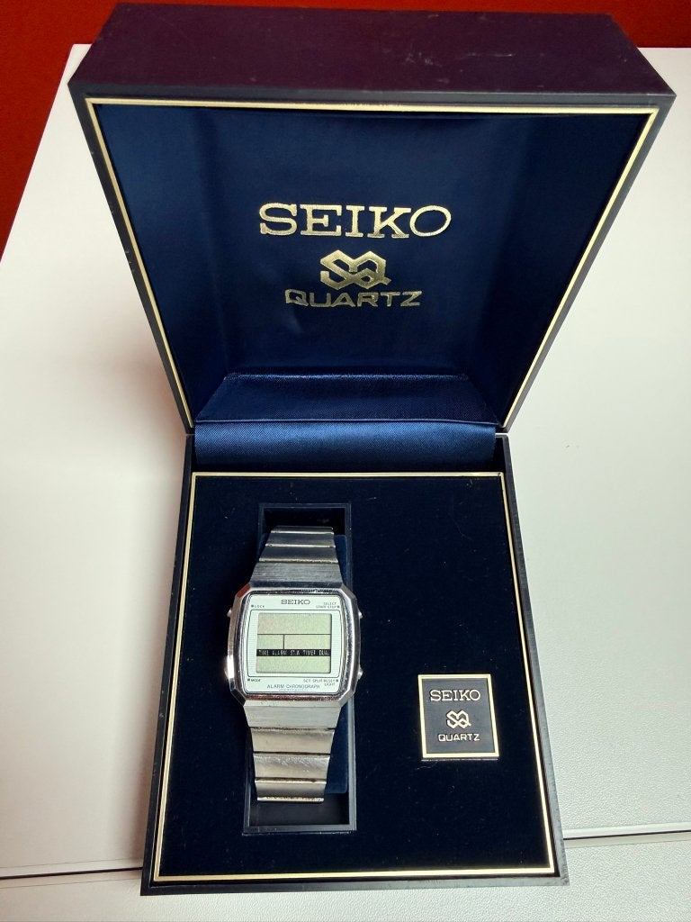 Seiko vintage horloge M422-5000, Handtassen en Accessoires, Ophalen, Seiko, Staal, Met bandje