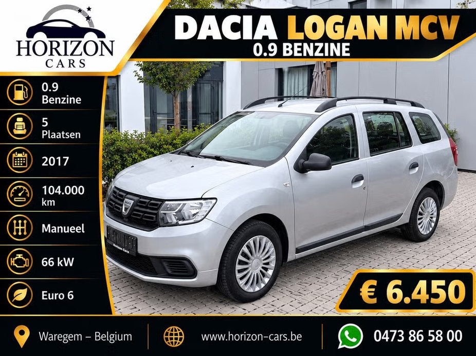 Dacia Logan Mcv 0.9 Benzine + Garantie, Auto's, Euro 6, Logan, Electronic Stability Program (ESP), 5 deurs