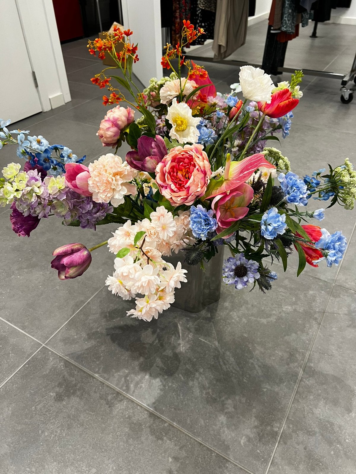 Mooi boeket zijde bloemen, Zijde, Ophalen, Zo goed als nieuw, Boeket