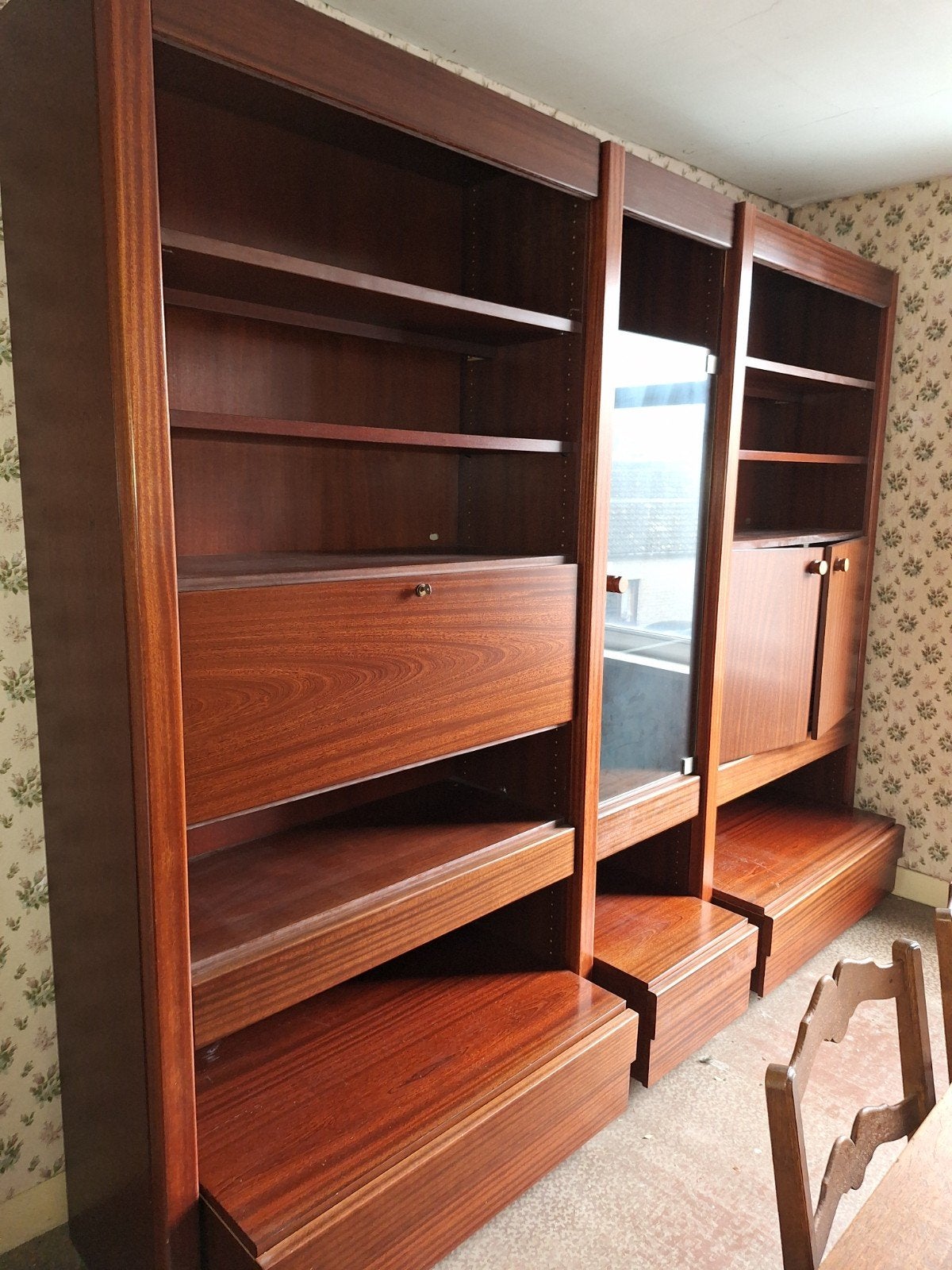 Grand meuble de living vintage, 200 cm ou plus, Vintage, Enlèvement, Utilisé