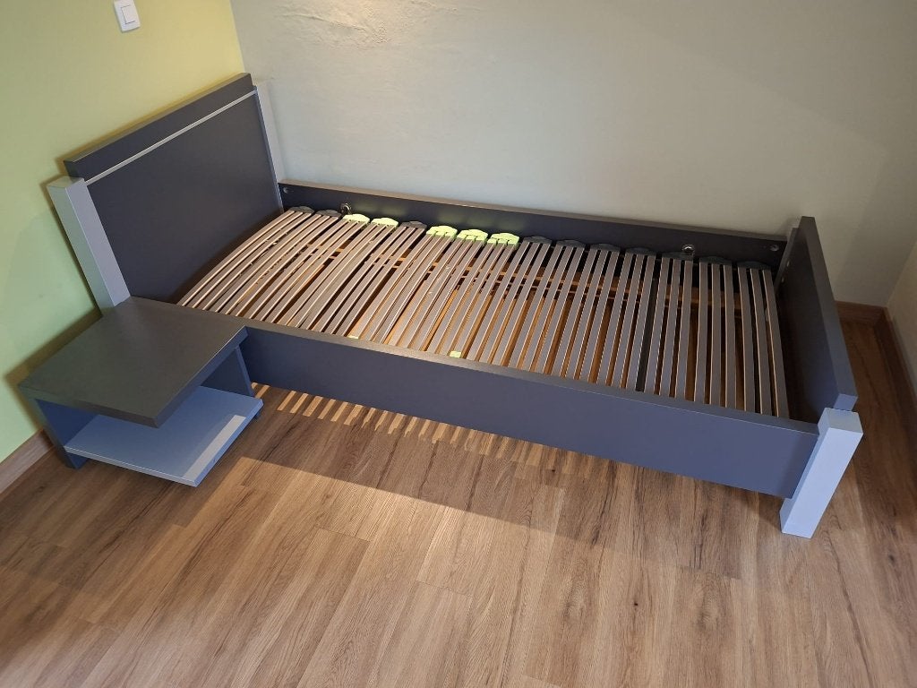 Eenpersoonsbed met nachtkastje, Huis en Inrichting, Slaapkamer | Complete slaapkamers, Ophalen, Gebruikt, Eenpersoons, Modern