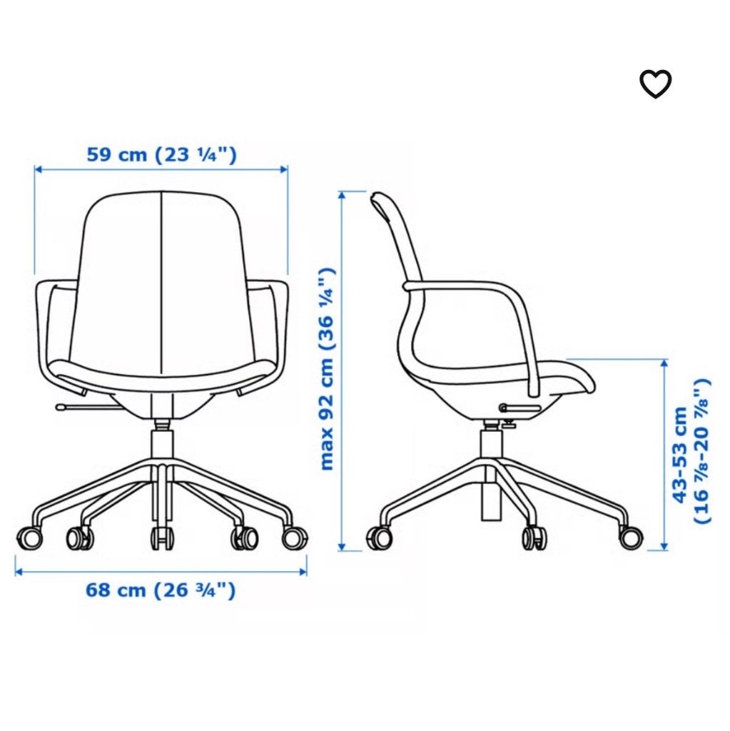 Chaise de bureau LÅNGFJÄLL, Maison & Meubles, Chaises de bureau, Enlèvement, Comme neuf, Gris, Chaise de bureau