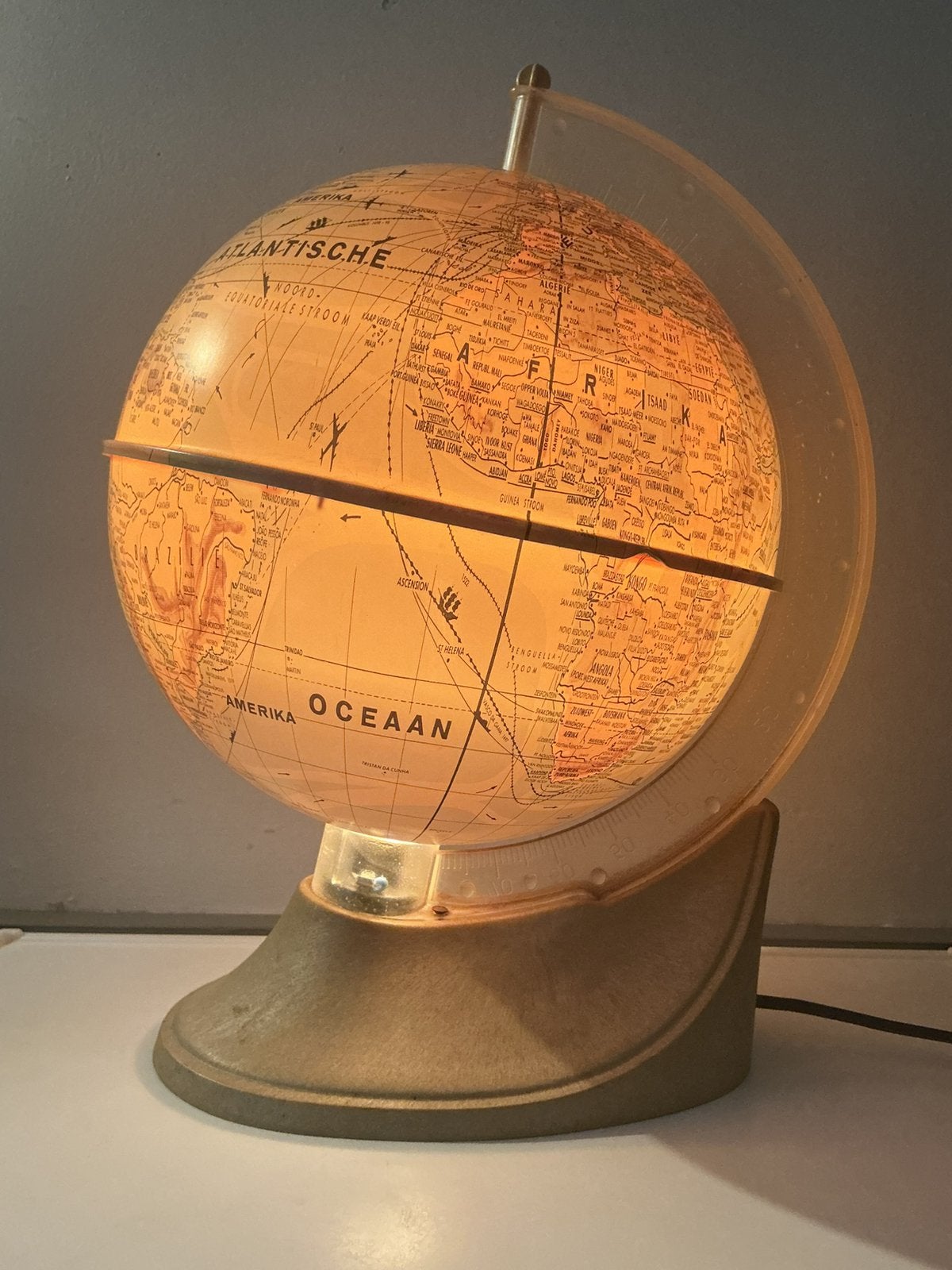 Oude Verlichte Wereldbol MS TOY, Maison & Meubles, Enlèvement, Utilisé