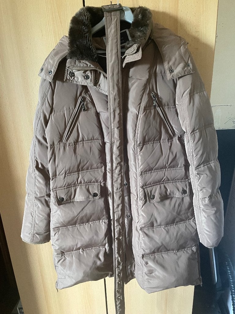 Veste longue rembourrée ou anorak avec chapeau amovible, Enlèvement, Comme neuf, Taille 42/44 (L)