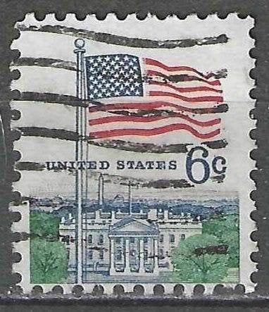 États-Unis 1970 - Yvert 896 - Maison Blanche et drapeau (ST), Envoi, Affranchi