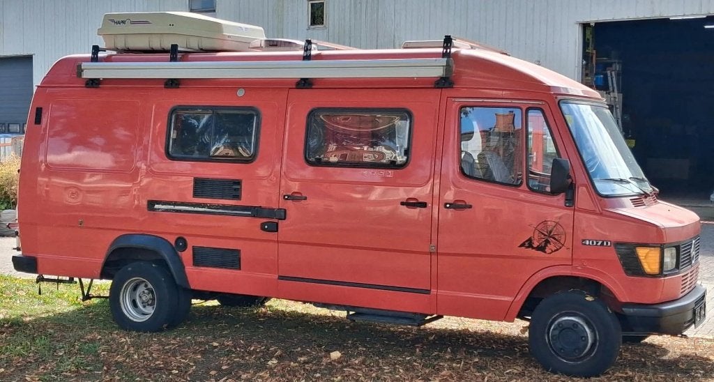 camper OLDTIMER diesel mercedes 307D 407D L3H2 1987 OM616, Jusqu'à 4, Boîte manuelle, 5 à 6 mètres, Mercedes-Benz