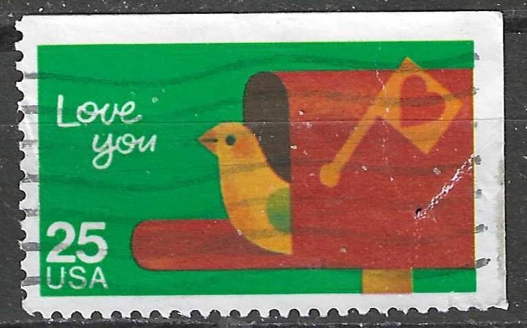 États-Unis 1988 - Yvert 1843 - Timbres de vœux -Je t'a (ST), Timbres & Monnaies, Envoi, Affranchi