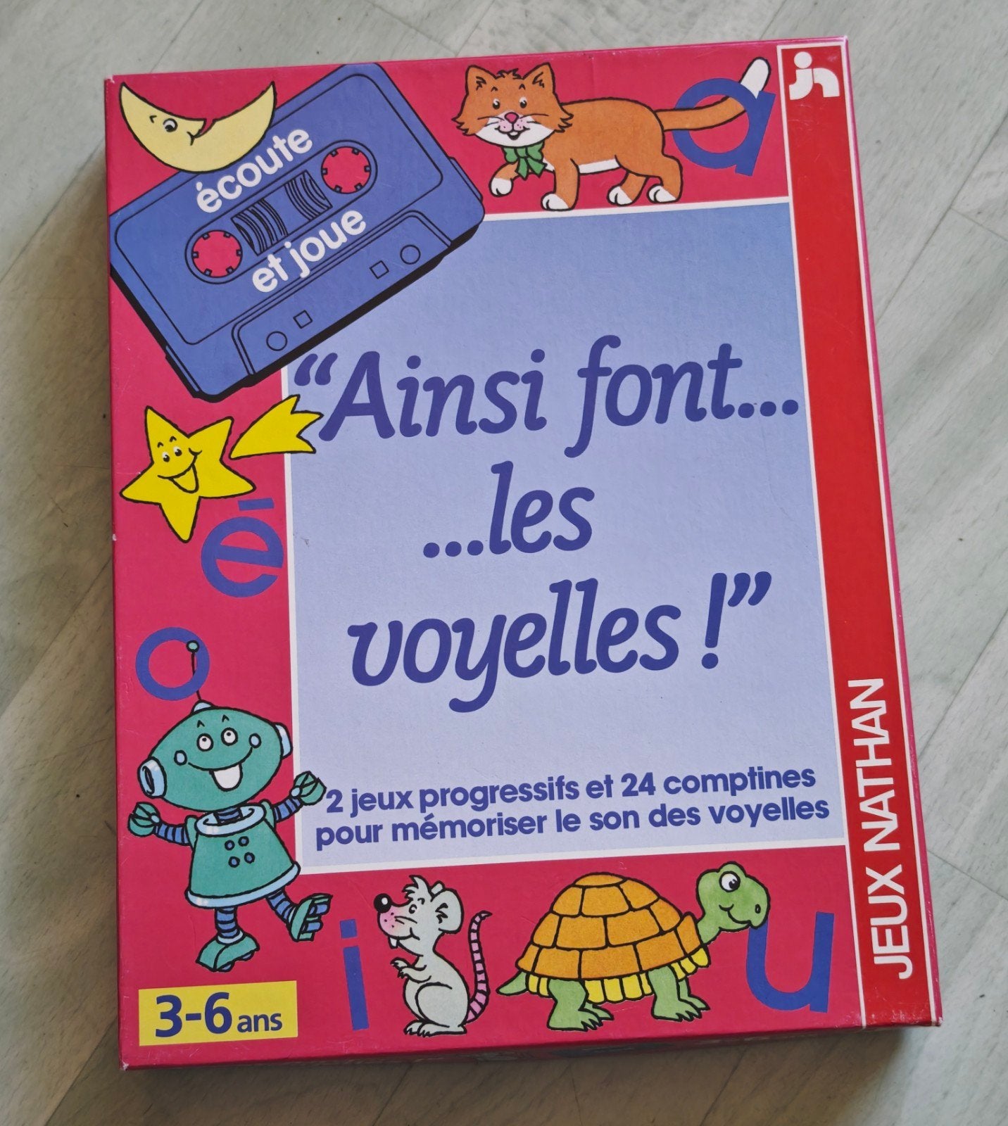 Jeu éducatif vintage: Ainsi font les voyelles Nathan complet, Enlèvement