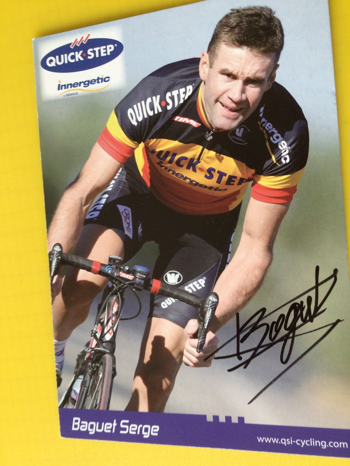 Wielerkaart bk team quick step serge baguet signe, Envoi