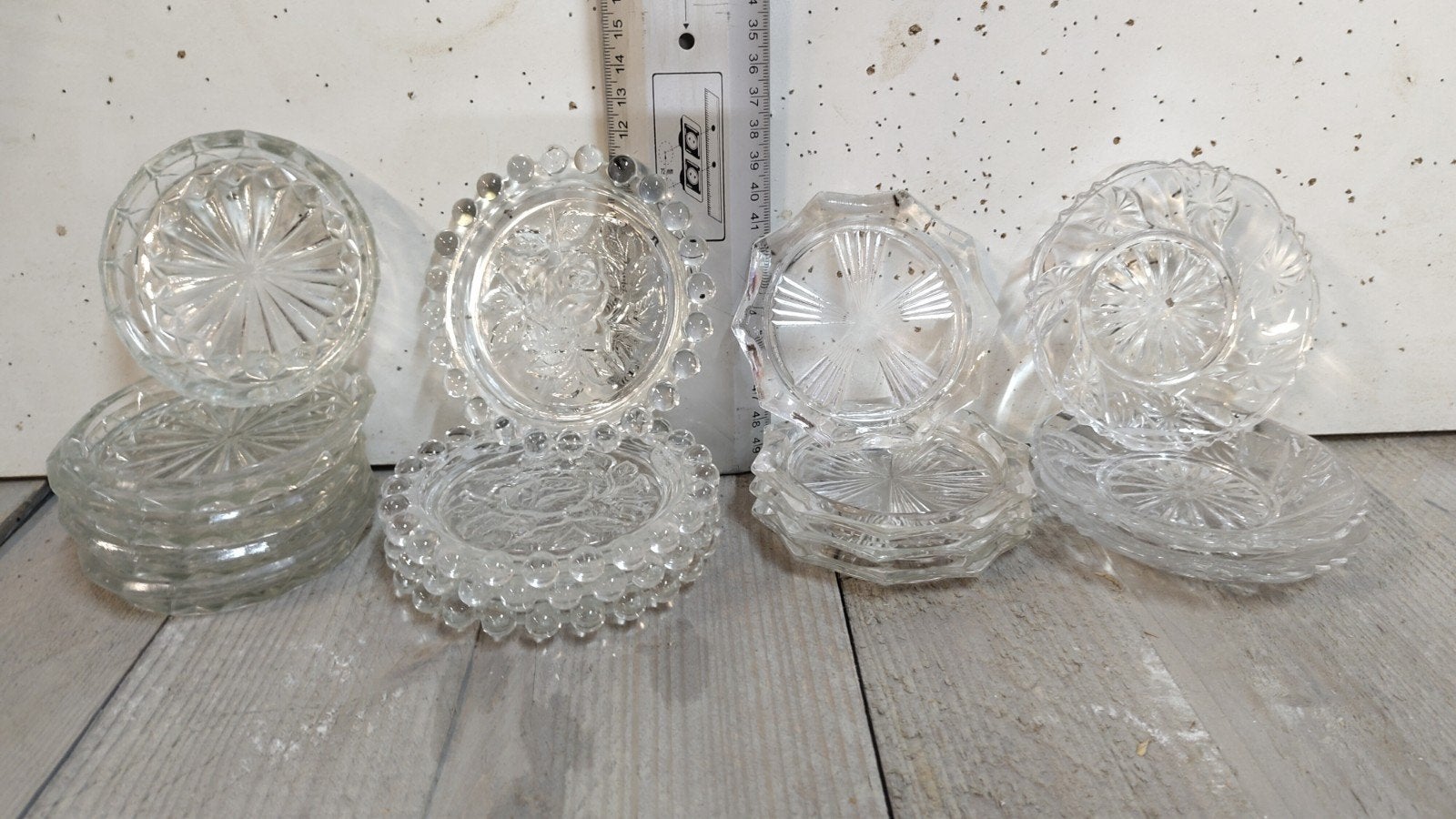Vintage onderzetters in glas, Antiek en Kunst, Ophalen