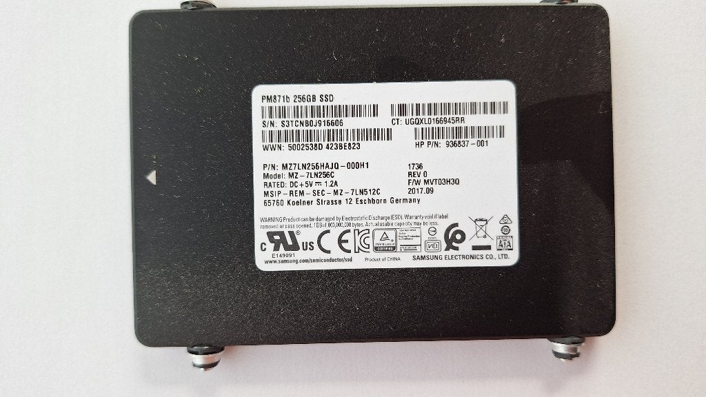 Samsung PM871b 256GB 2.5" SATA SSD, Informatique & Logiciels, Enlèvement ou Envoi, Interne, Utilisé, Samsung