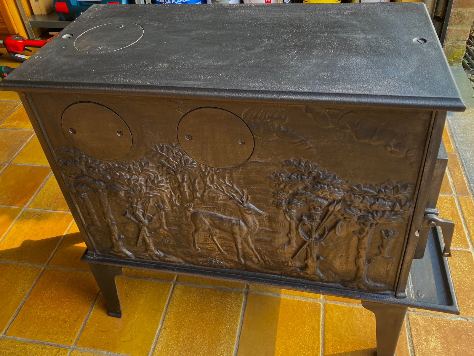 Poêle à bois en fonte Nestor Martin, Bricolage & Construction, Enlèvement, Utilisé, Poêle, 30 à 80 cm