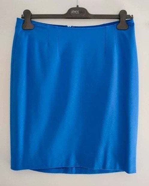 Mooie blauwe rok AMaNIA Mo. Maat: 40. Gevoerd., Vêtements | Femmes, Jupes, Taille 38/40 (M), Enlèvement ou Envoi, Au-dessus du genou