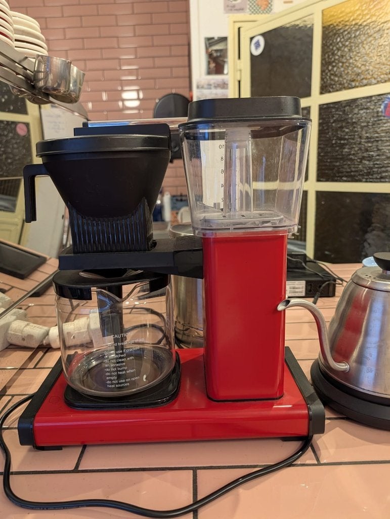 Moccamaster rood, Electroménager, Cafetières, Comme neuf, Cafetière, Enlèvement