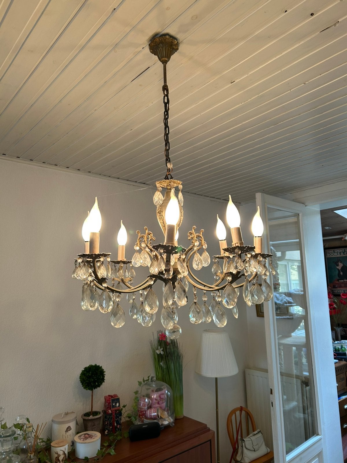 Lustre baroque, Maison & Meubles, Enlèvement, Utilisé, Verre, Barok