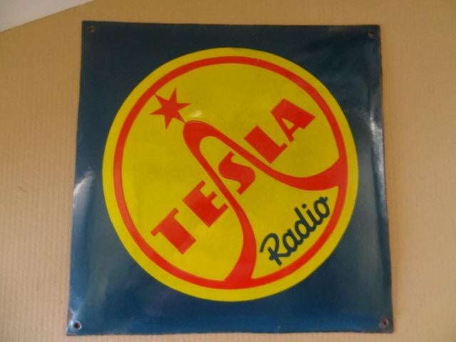 Plaque émaillée Radio TESLA, Ophalen of Verzenden