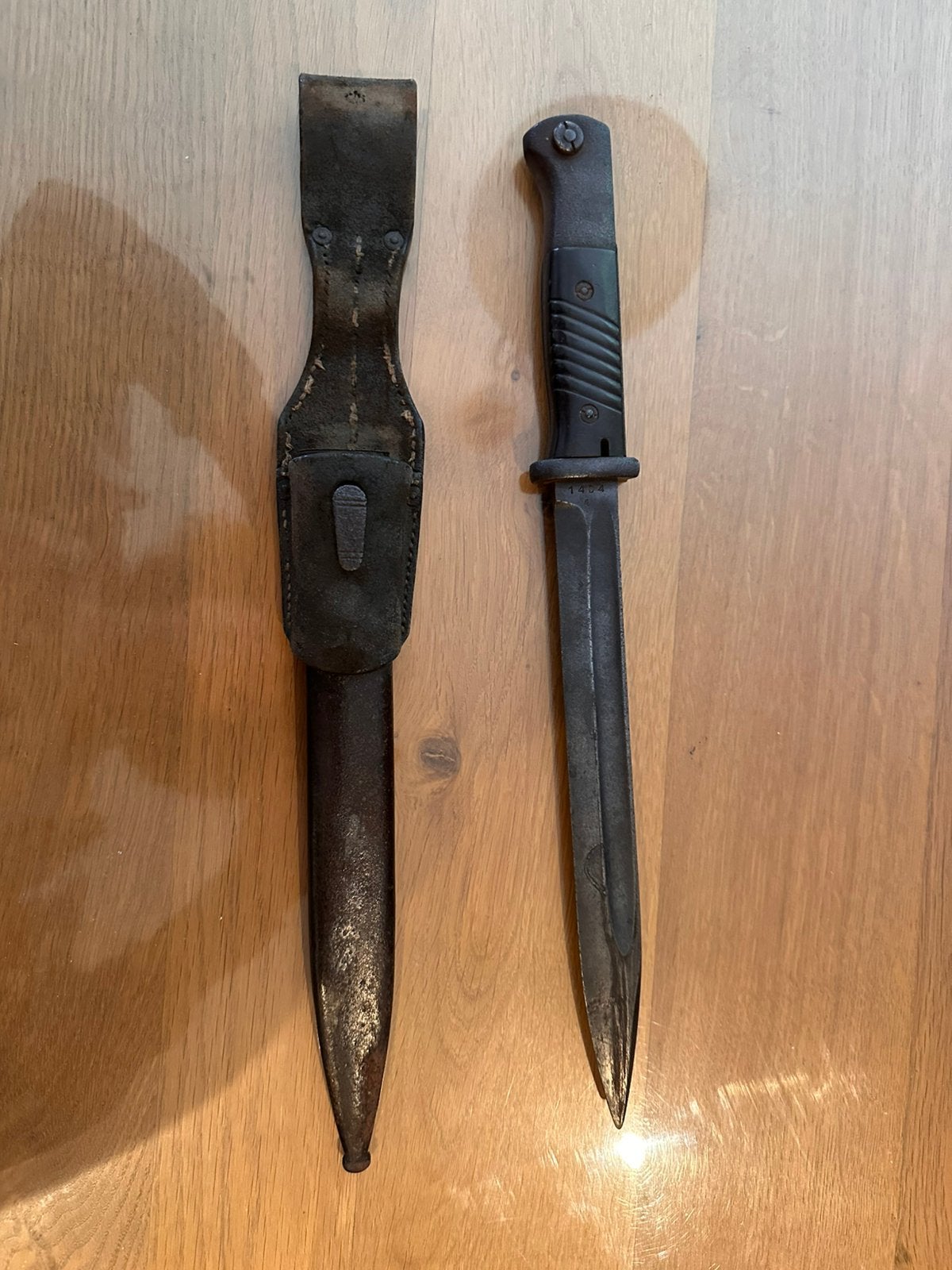 Duitse bajonet met schede - compleet, Enlèvement, Armée de terre, Couteau ou Poignard