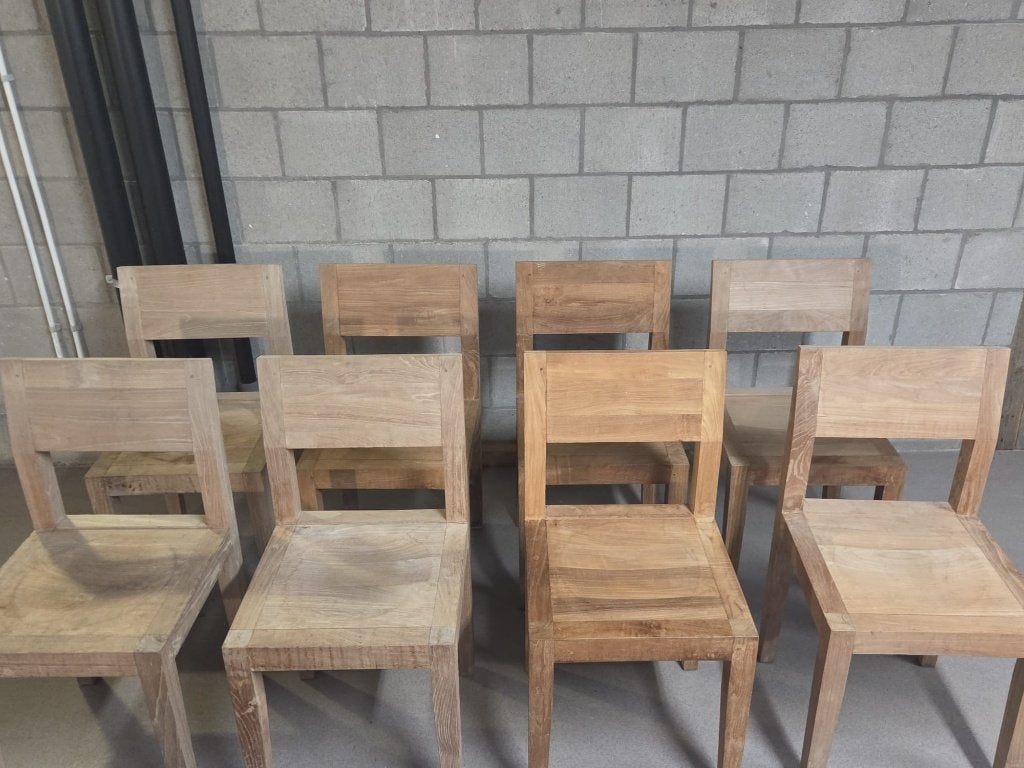 8 design stoelen in massief teak, Ophalen, Bruin, Zo goed als nieuw, Deens design - Teak hout