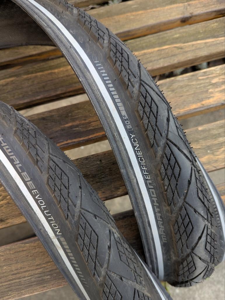 2x Pneus Schwalbe Marathon Efficiency 700x38c 40-622 28x1.5, Enlèvement, Comme neuf, Pneu, Schwalbe